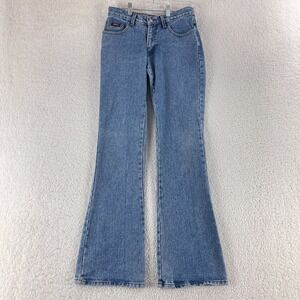 Just USA Blue Denim Flare Leg Jeans Womens‎ Mid-Rise Made in USA VTG Size 5